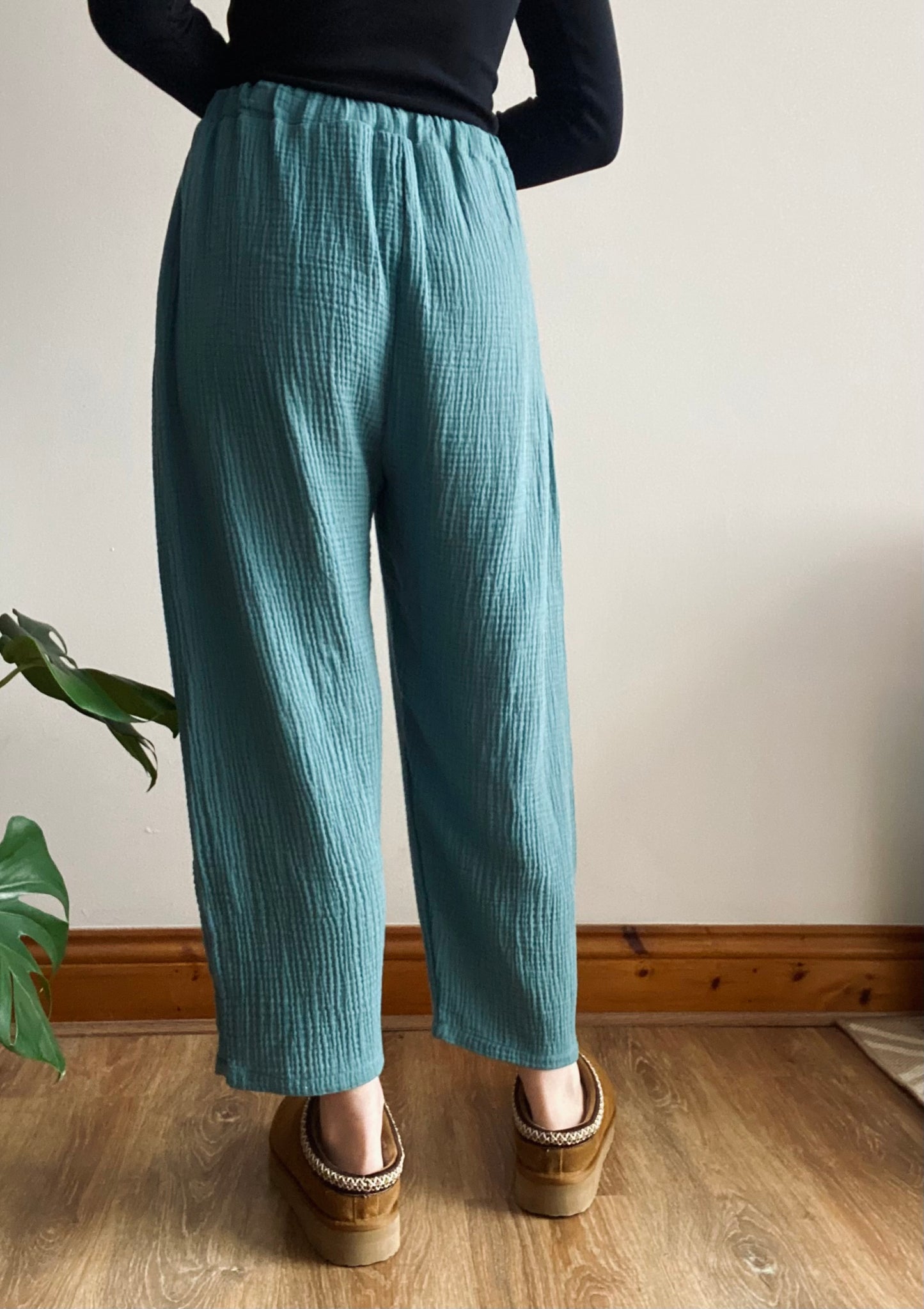 Duck Egg Cotton Trousers