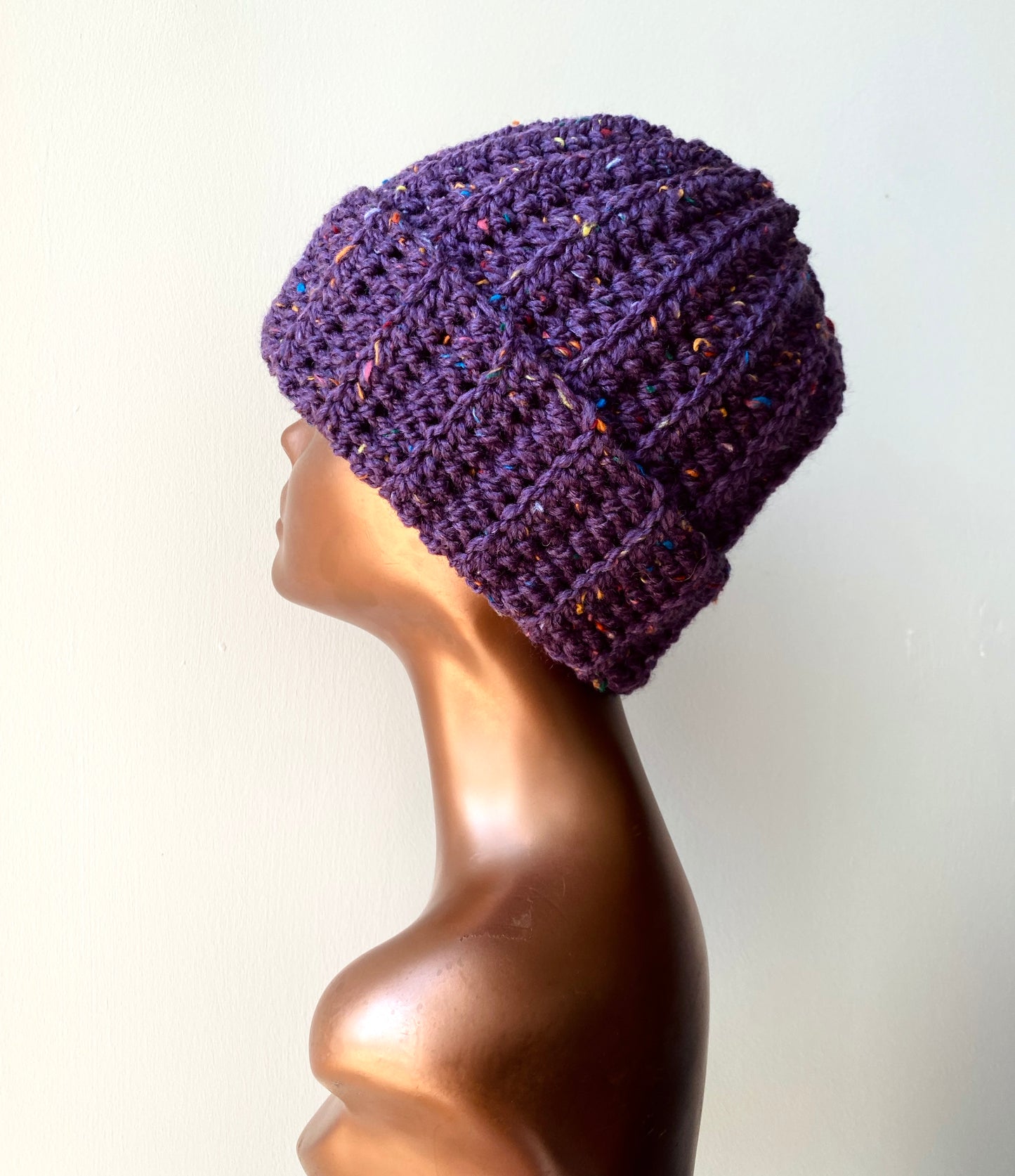 Chunky Wool Blend Beanie with Flecked Detail