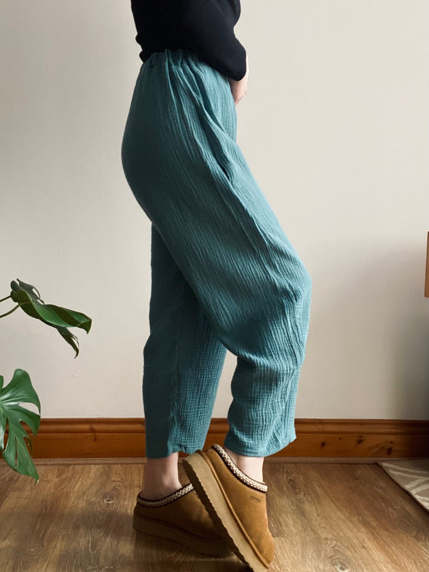 Duck Egg Cotton Trousers