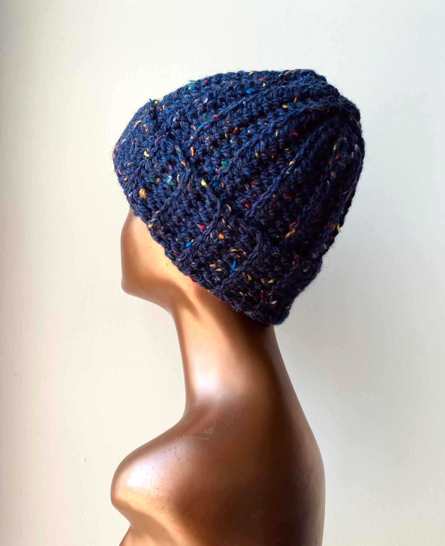 Chunky Wool Blend Beanie with Flecked Detail