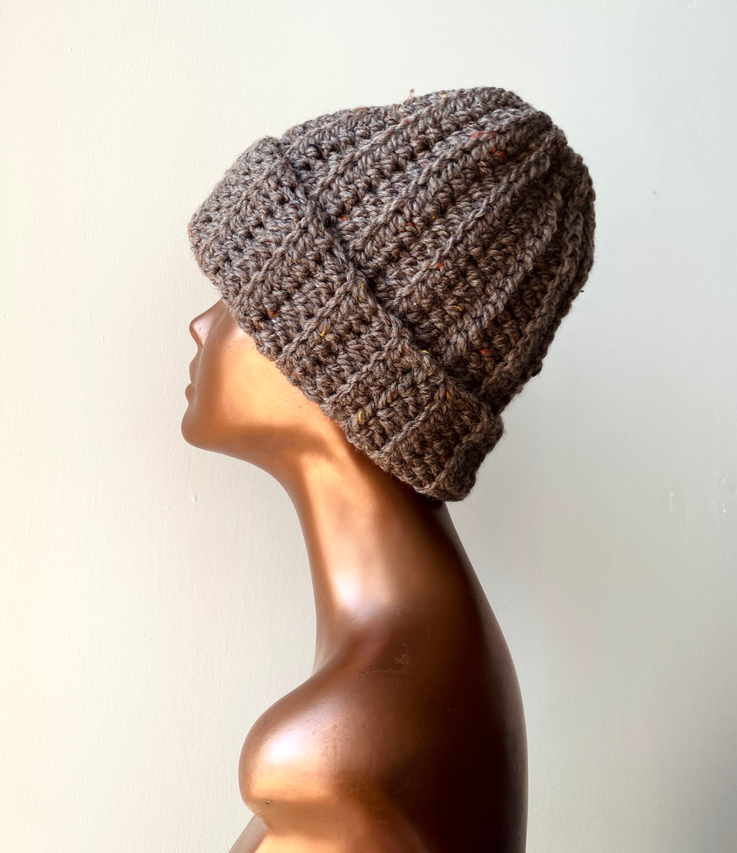 Chunky Wool Blend Beanie with Flecked Detail