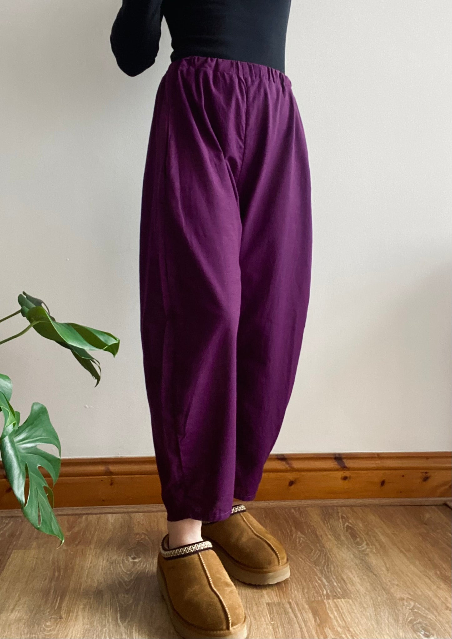 Purple Cotton Trousers