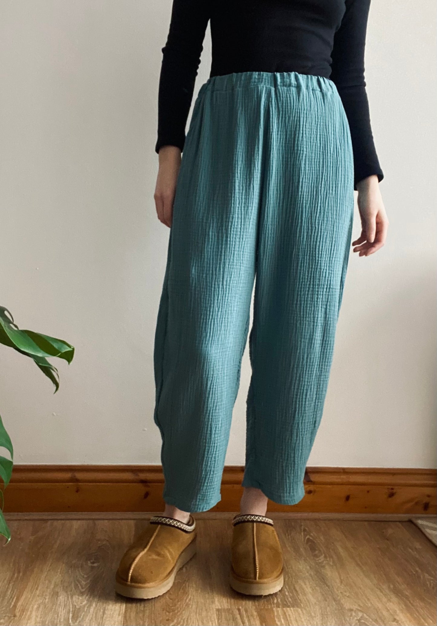 Duck Egg Cotton Trousers