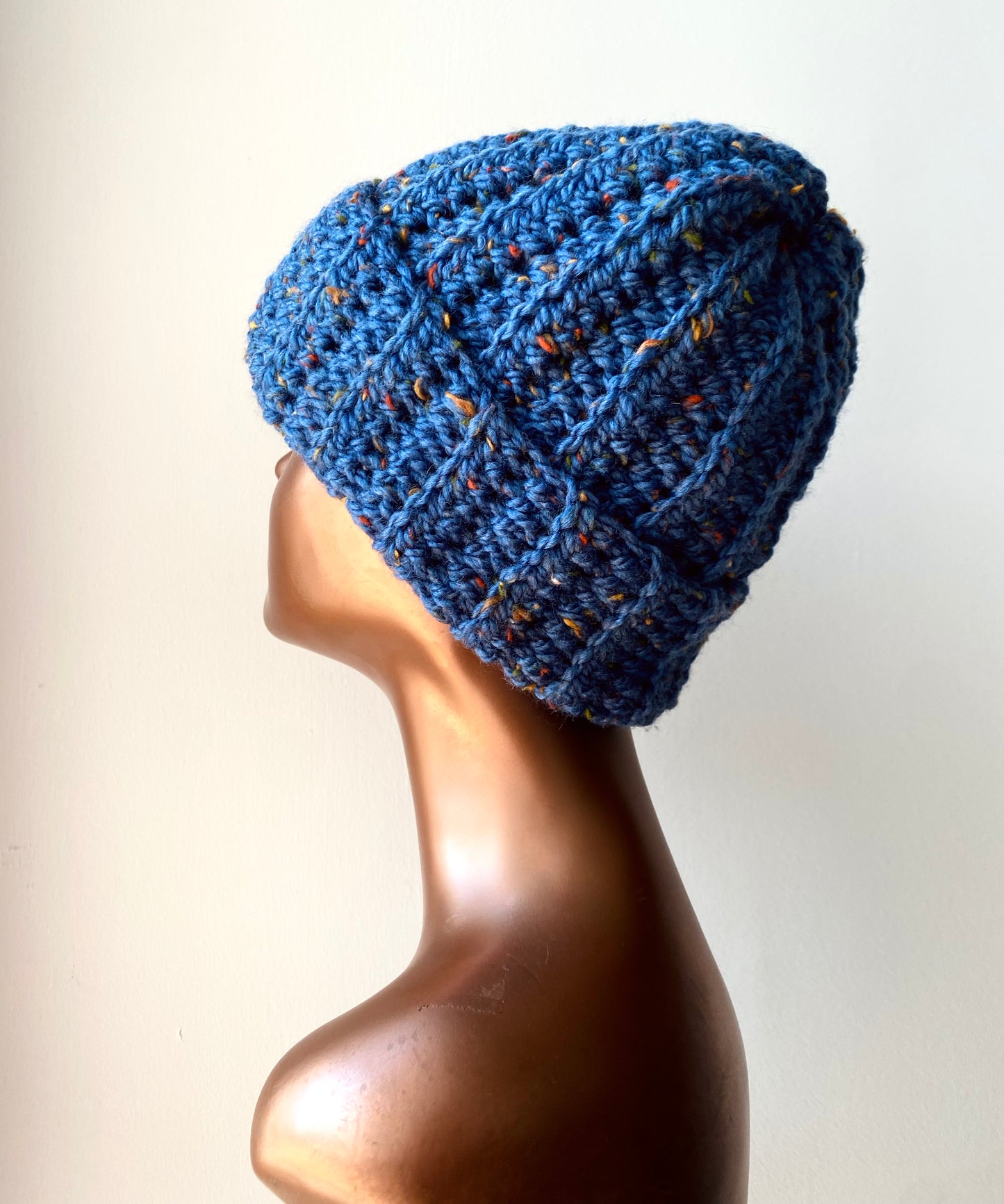Chunky Wool Blend Beanie with Flecked Detail